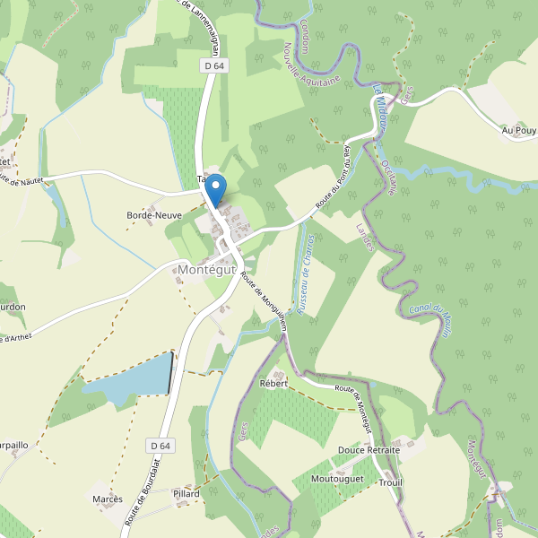 Carte des parkings à Montégut (Landes) Thumbnail