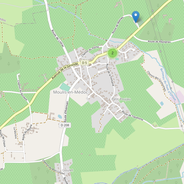 Carte des parkings à Moulis-en-Médoc Thumbnail