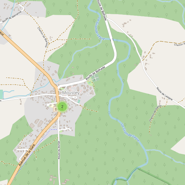 Carte des parkings à Moustey Thumbnail