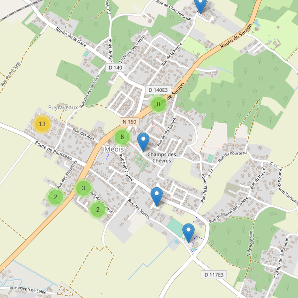 Carte des parkings à Médis Thumbnail