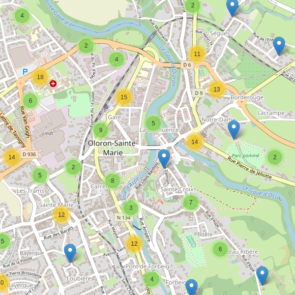 Carte des parkings à Oloron-Sainte-Marie Thumbnail