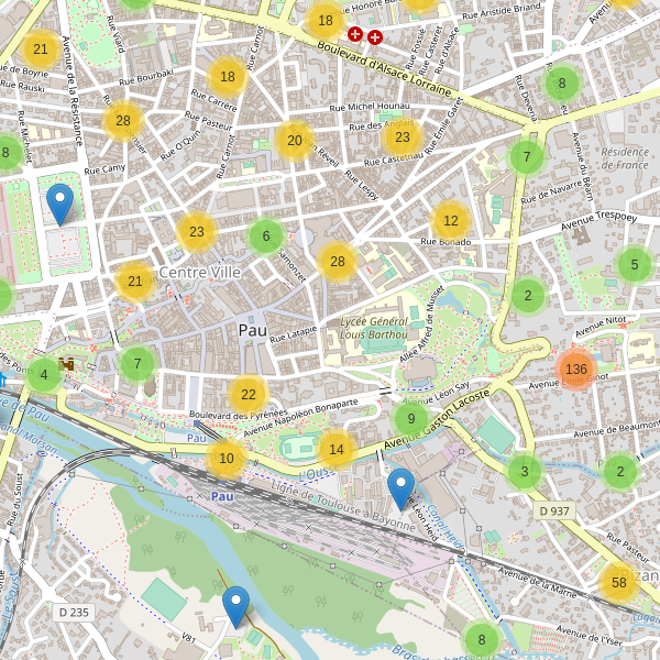 Thumbnail Carte des parkings à Pau