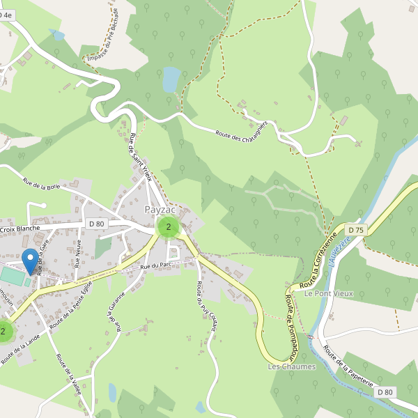 Carte des parkings à Payzac (Dordogne) Thumbnail