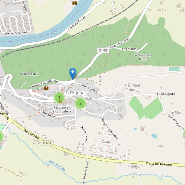 Carte des parkings à Penne-d'Agenais Thumbnail