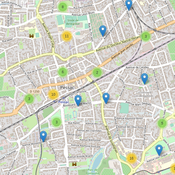 Carte des parkings à Pessac Thumbnail