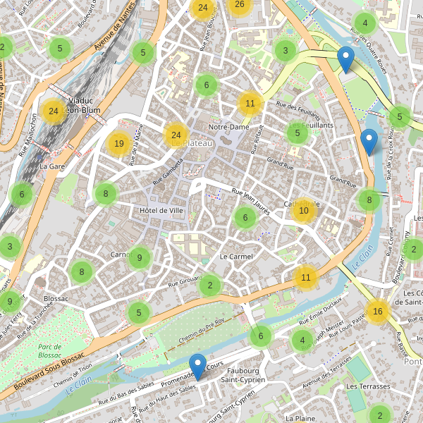 Thumbnail Carte des parkings à Poitiers