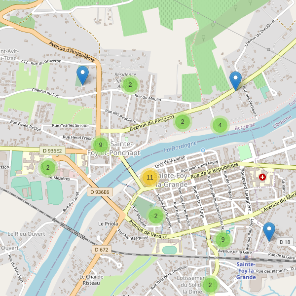 Carte des parkings à Port-Sainte-Foy-et-Ponchapt Thumbnail