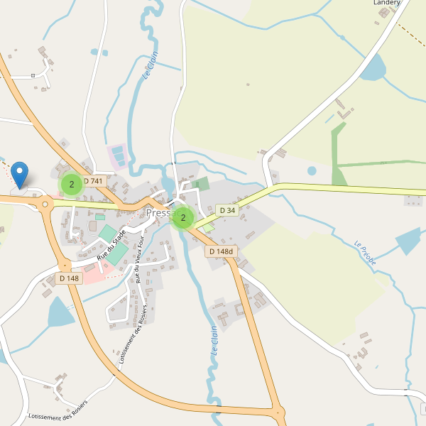 Carte des parkings à Pressac Thumbnail