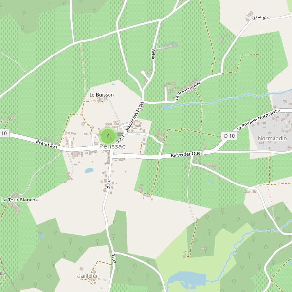 Carte des parkings à Périssac Thumbnail