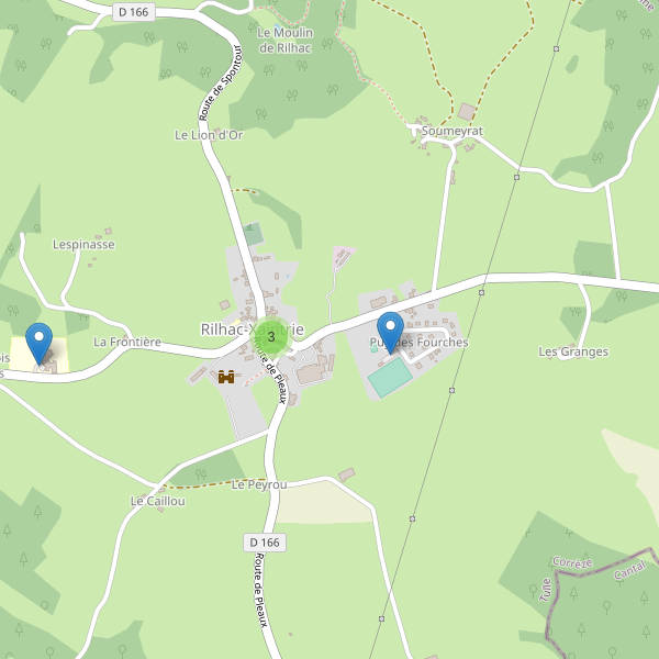Carte des parkings à Rilhac-Xaintrie Thumbnail