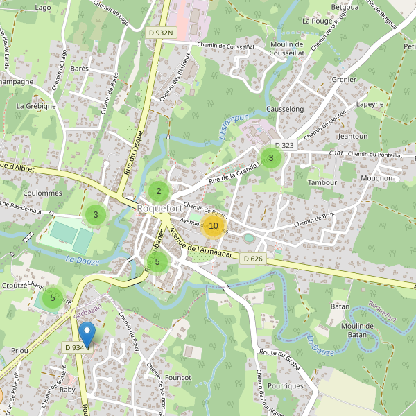 Carte des parkings à Roquefort (Landes) Thumbnail