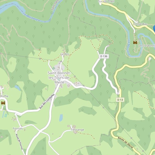 Carte des parkings à Saint-Bonnet-les-Tours-de-Merle Thumbnail