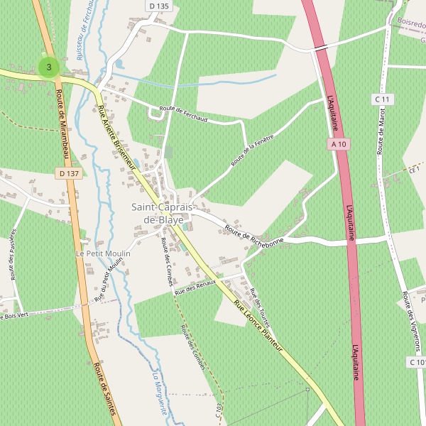 Carte des parkings à Saint-Caprais-de-Blaye Thumbnail