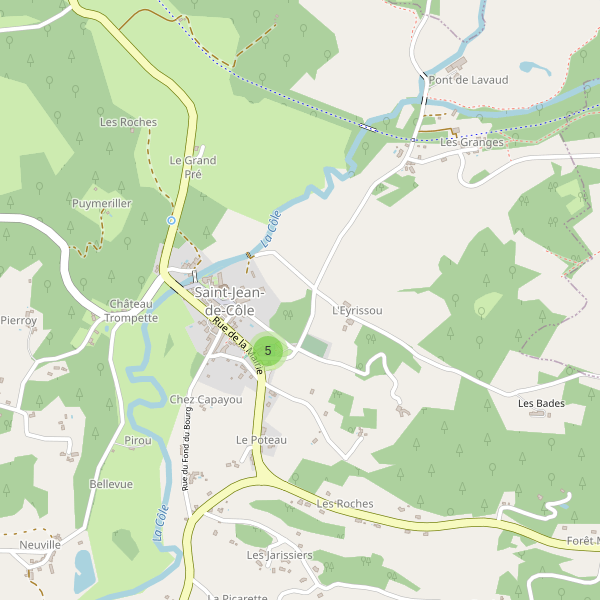 Carte des parkings à Saint-Jean-de-Côle Thumbnail