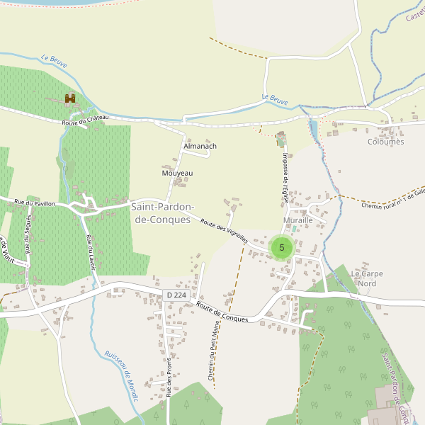 Carte des parkings à Saint-Pardon-de-Conques Thumbnail