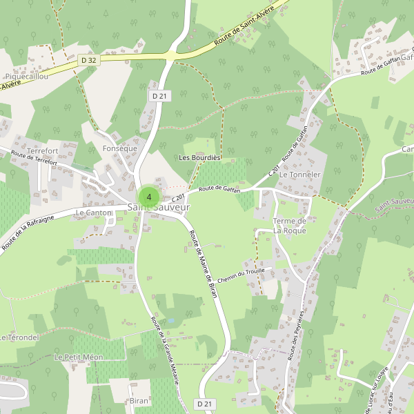 Carte des parkings à Saint-Sauveur (Dordogne) Thumbnail