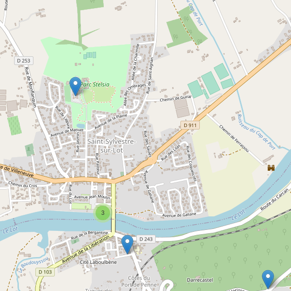 Carte des parkings à Saint-Sylvestre-sur-Lot Thumbnail