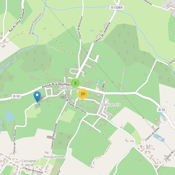 Carte des parkings à Salignac (Gironde) Thumbnail