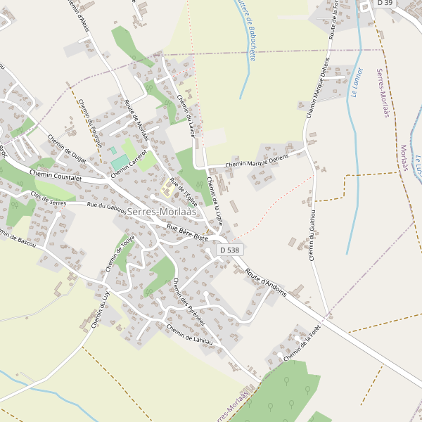 Carte des parkings à Serres-Morlaàs Thumbnail