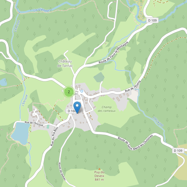 Carte des parkings à Tarnac Thumbnail