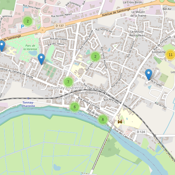 Carte des parkings à Tonnay-Charente Thumbnail