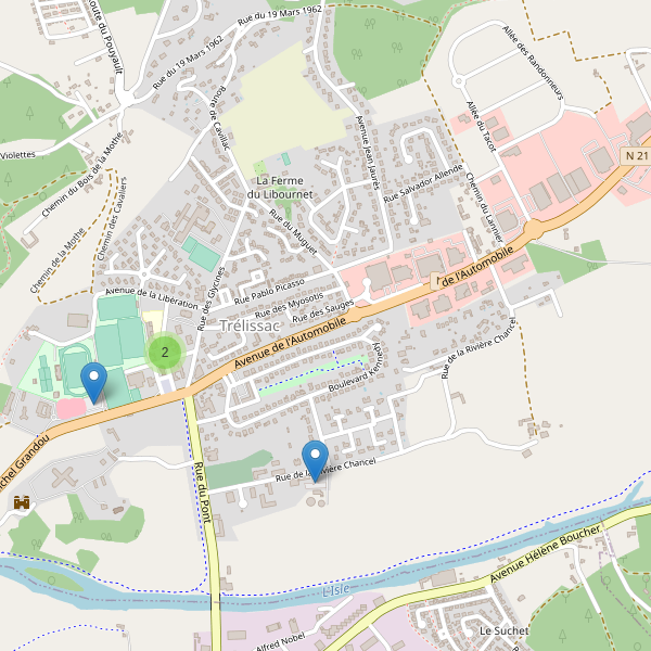 Carte des parkings à Trélissac Thumbnail