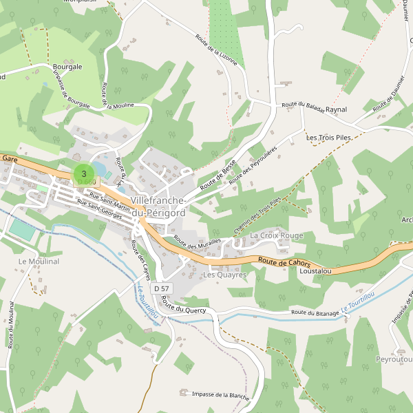 Carte des parkings à Villefranche-du-Périgord Thumbnail