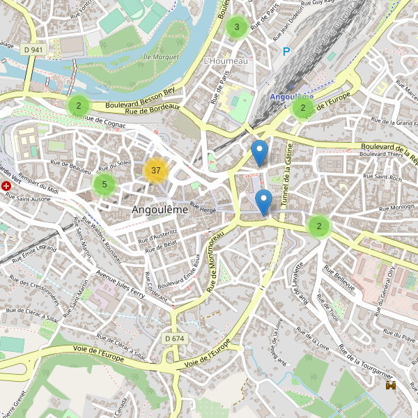 Thumbnail Carte des restaurants à Angoulême