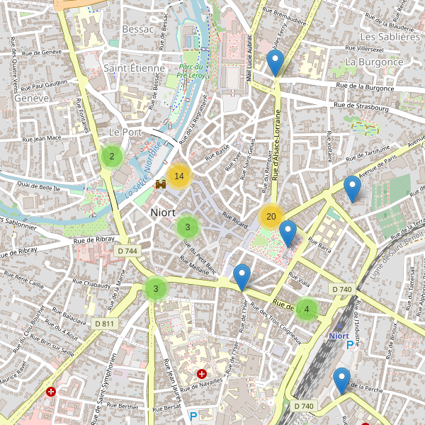 Thumbnail Carte des restaurants à Niort