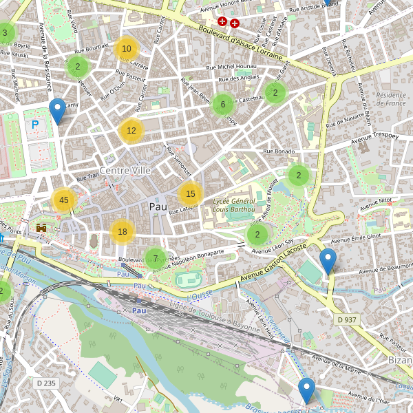 Thumbnail Carte des restaurants à Pau