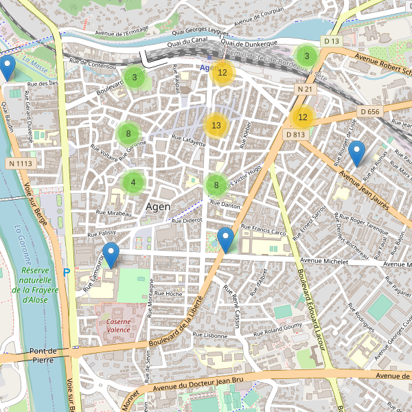 Carte des stationnement-velos à Agen Thumbnail