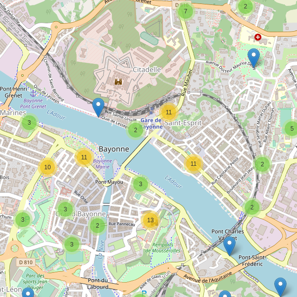 Carte des stationnement-velos à Bayonne Thumbnail