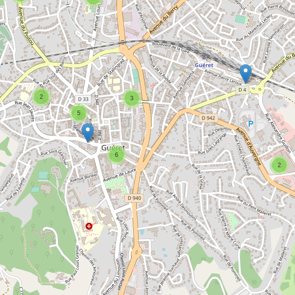 Carte des stationnement-velos à Guéret Thumbnail