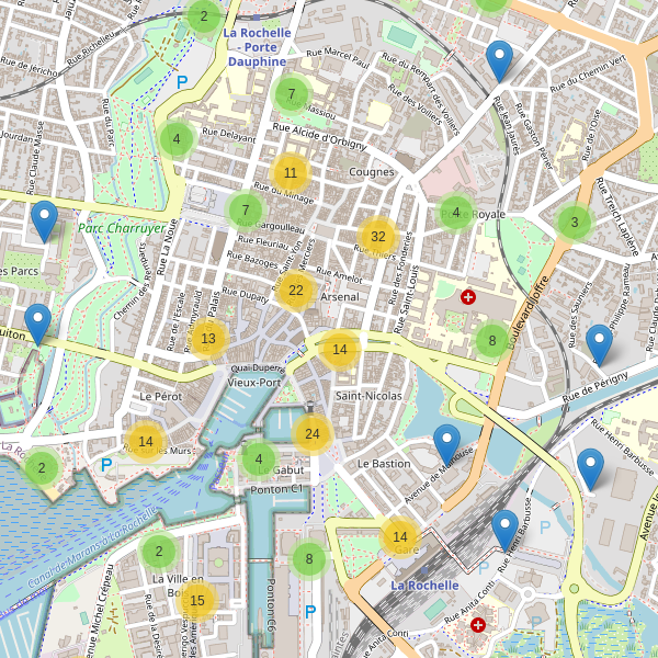 Carte des stationnement-velos à La Rochelle (Charente-Maritime) Thumbnail