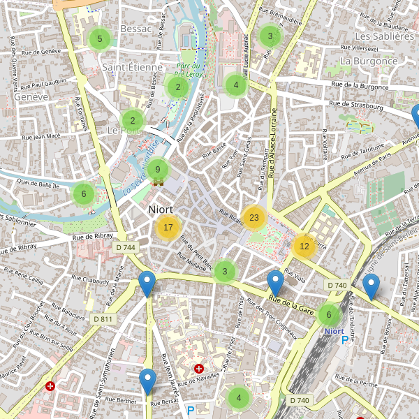 Carte des stationnement-velos à Niort Thumbnail