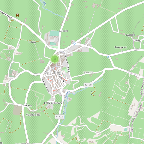 Carte des stationnement-velos à Saint-Émilion Thumbnail