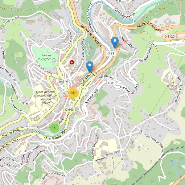 Carte des stationnement-velos à Tulle Thumbnail