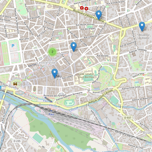 Thumbnail Carte des supermarchés à Pau