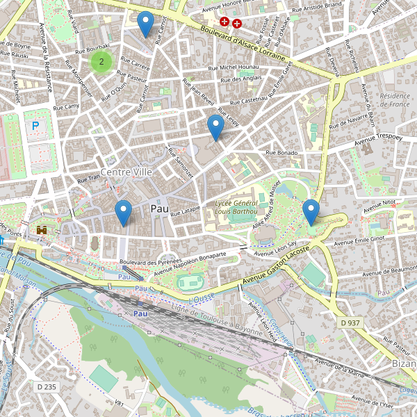 Carte des theatres à Pau Thumbnail