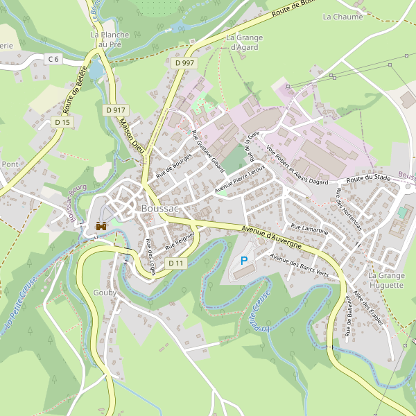 Carte des hotels à Boussac (Creuse) Thumbnail
