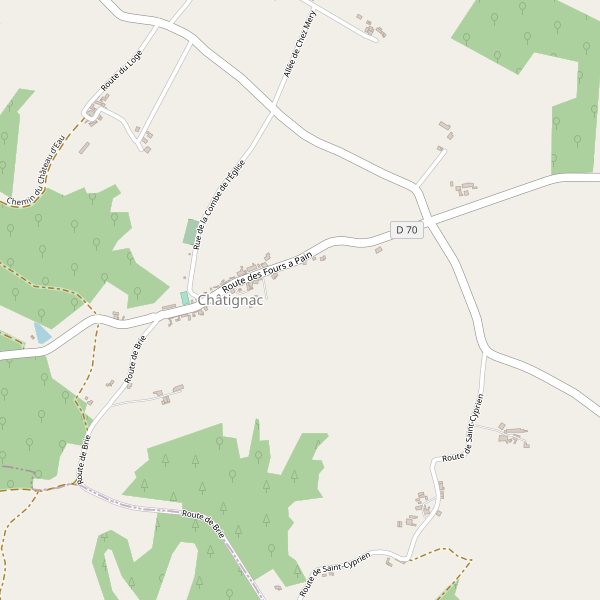 Carte des attractions à Châtignac Thumbnail