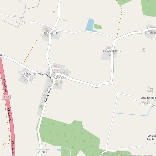 Carte des hotels à Consac Thumbnail