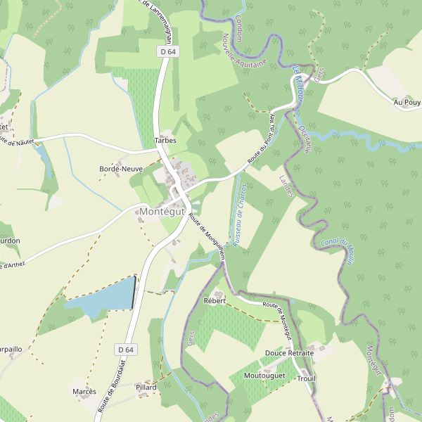 Carte des supermarches à Montégut (Landes) Thumbnail