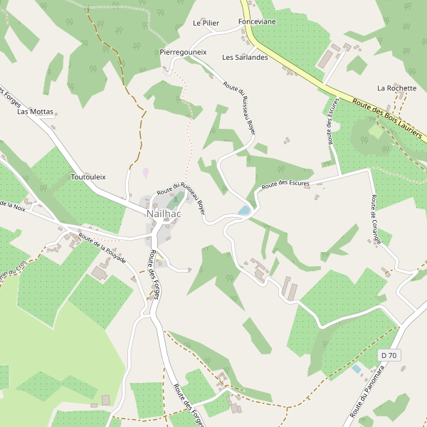 Carte des hotels à Nailhac Thumbnail
