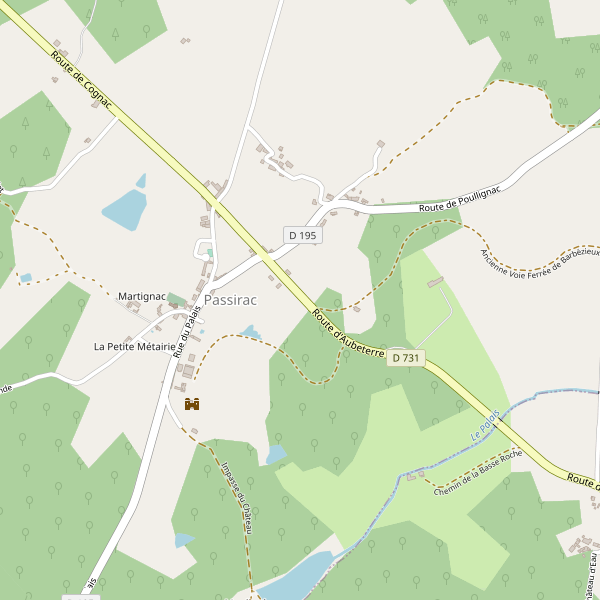 Carte des hotels à Passirac Thumbnail