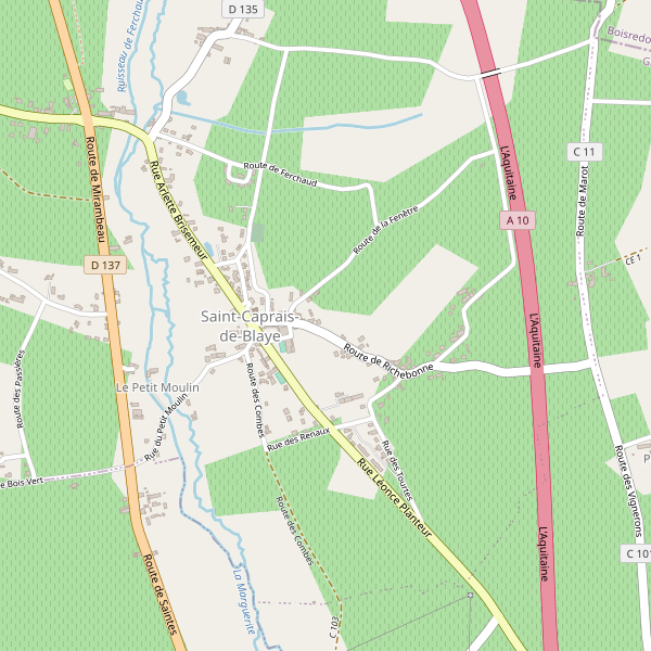 Carte des location-voiture à Saint-Caprais-de-Blaye Thumbnail