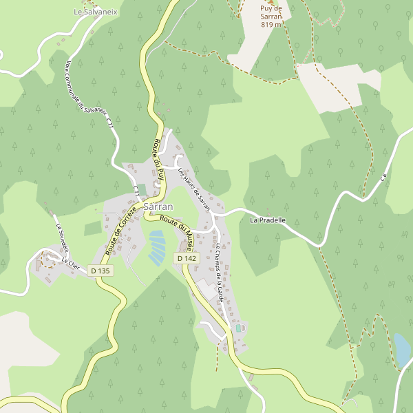 Carte des location-voiture à Sarran (Corrèze) Thumbnail