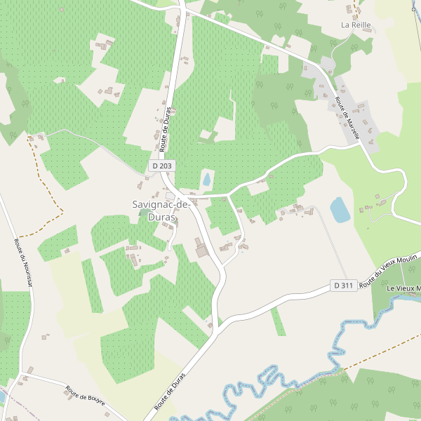 Carte des hotels à Savignac-de-Duras Thumbnail
