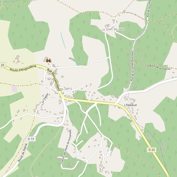 Carte des sites-archeologiques à Sers (Charente) Thumbnail