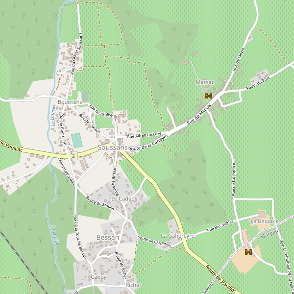 Carte des renseignements à Soussans Thumbnail
